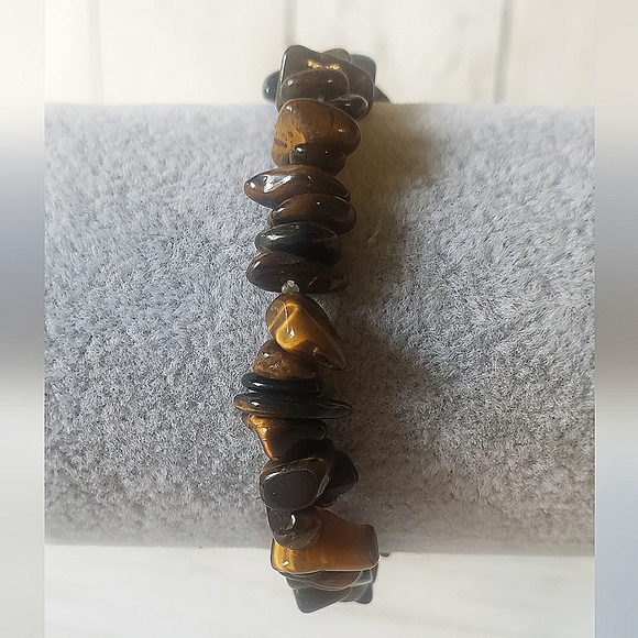 Natural Stone Bracelet, black/brown, NWOT - Picture 2 of 2